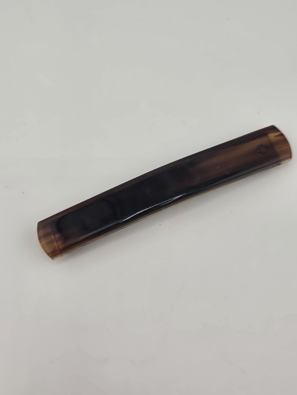 Vintage Tortoise Hair Barrette Brown French Clip Faux Torti Made In France
